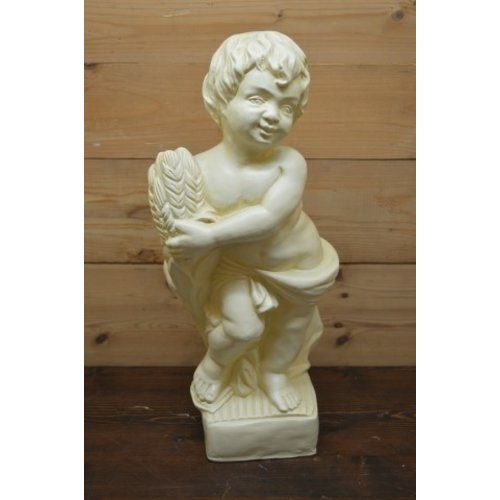 Polyester tuinbeeld kleine jongen met oogst 