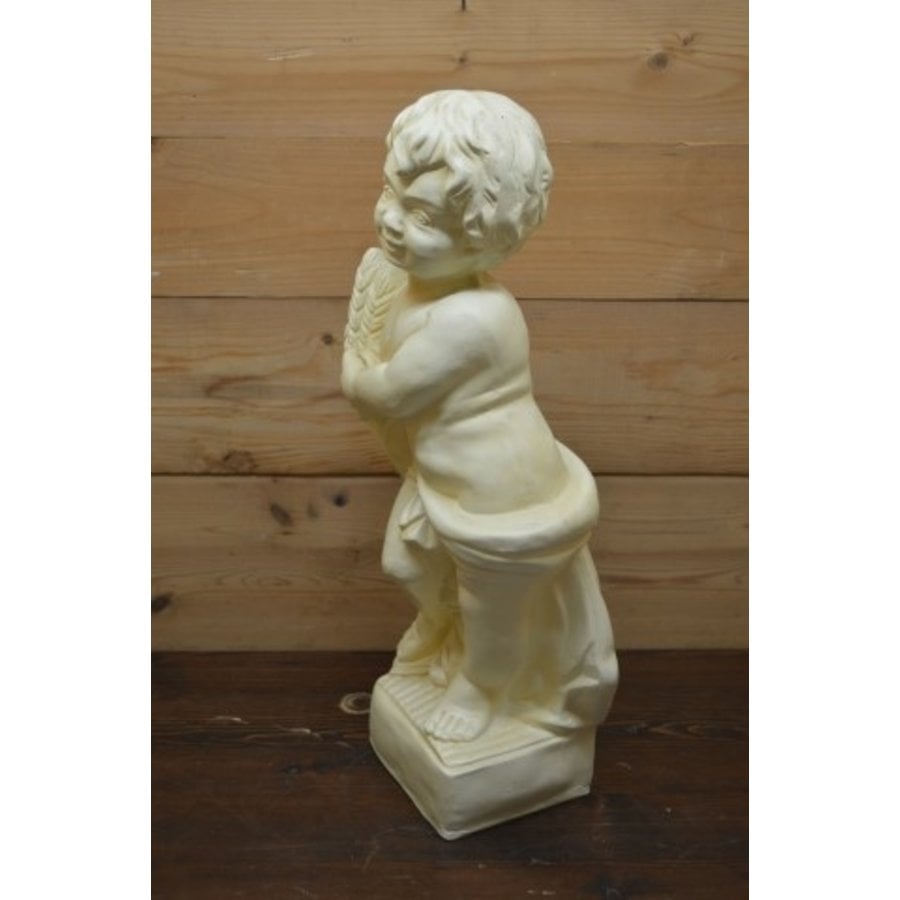 Kleine jongen die oogst draagt – Polyester tuinbeeld-2