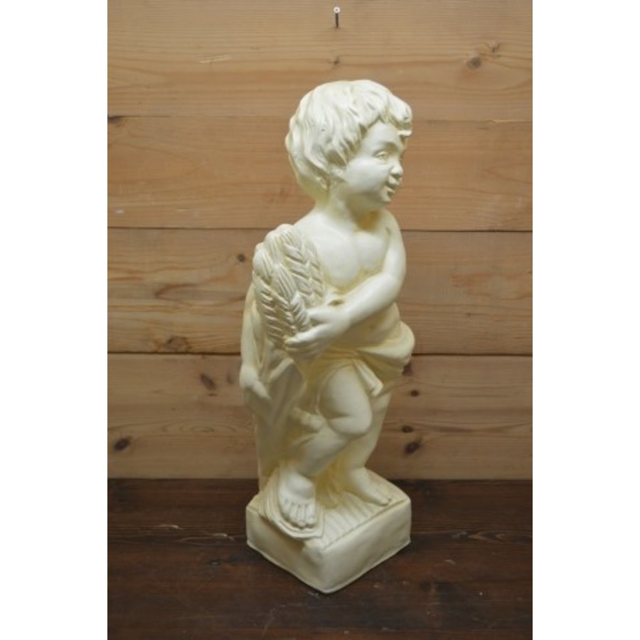 Kleine jongen die oogst draagt – Polyester tuinbeeld-4