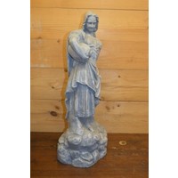 thumb-Vrouw met waterkruik – Decoratief gipsen beeld op voetstuk.-2