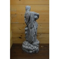 thumb-Vrouw met waterkruik – Decoratief gipsen beeld op voetstuk.-3