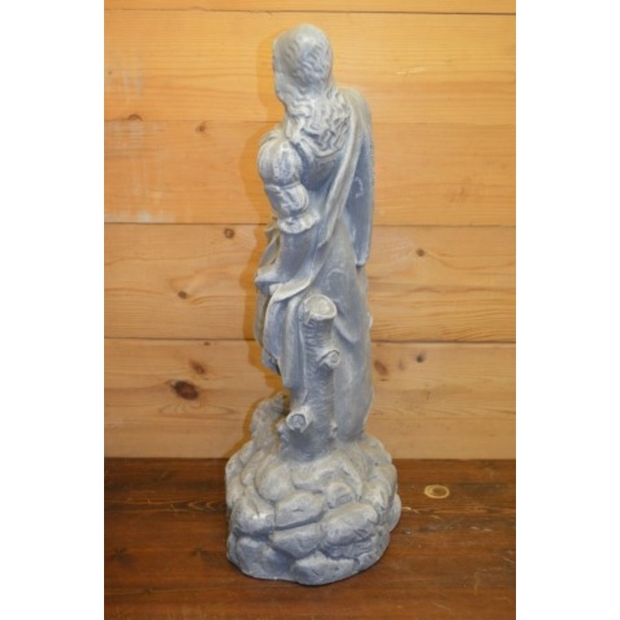 Vrouw met waterkruik – Decoratief gipsen beeld op voetstuk.-4