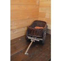 thumb-Decoratief wilgentenen karretje – handgevlochten plantenbakje in de vorm van een bolderkar-2