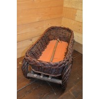 thumb-Decoratief wilgentenen karretje – handgevlochten plantenbakje in de vorm van een bolderkar-4