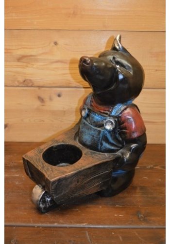 Polyester mol met kruiwagen 