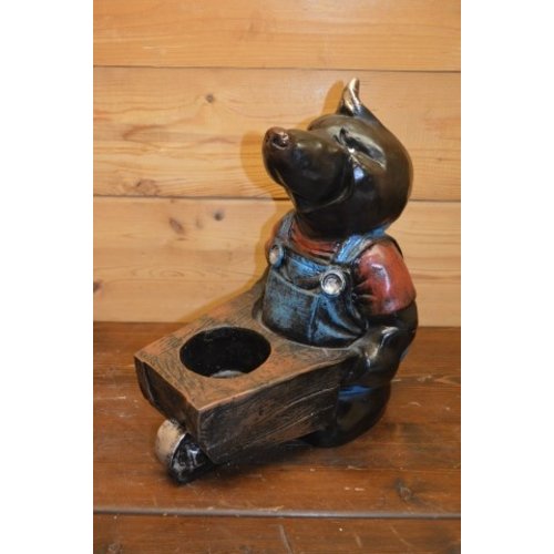 Polyester mol met kruiwagen 