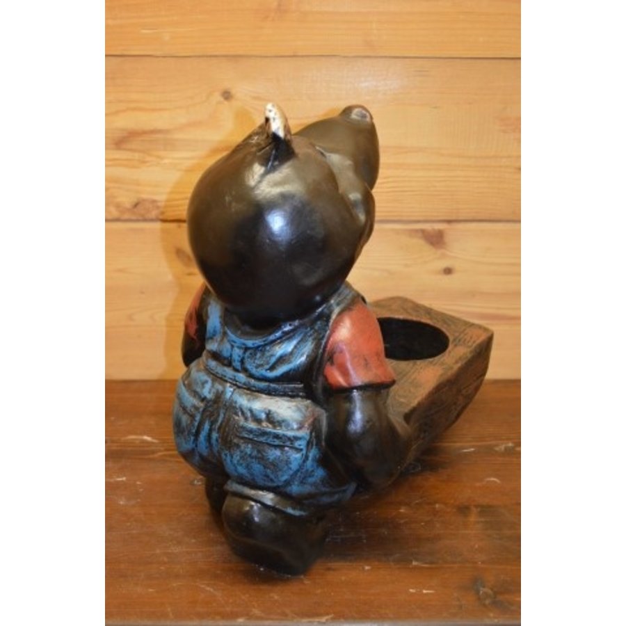 Ludiek molletje met kruiwagen – Polyester plantenbakje en decoratie-3