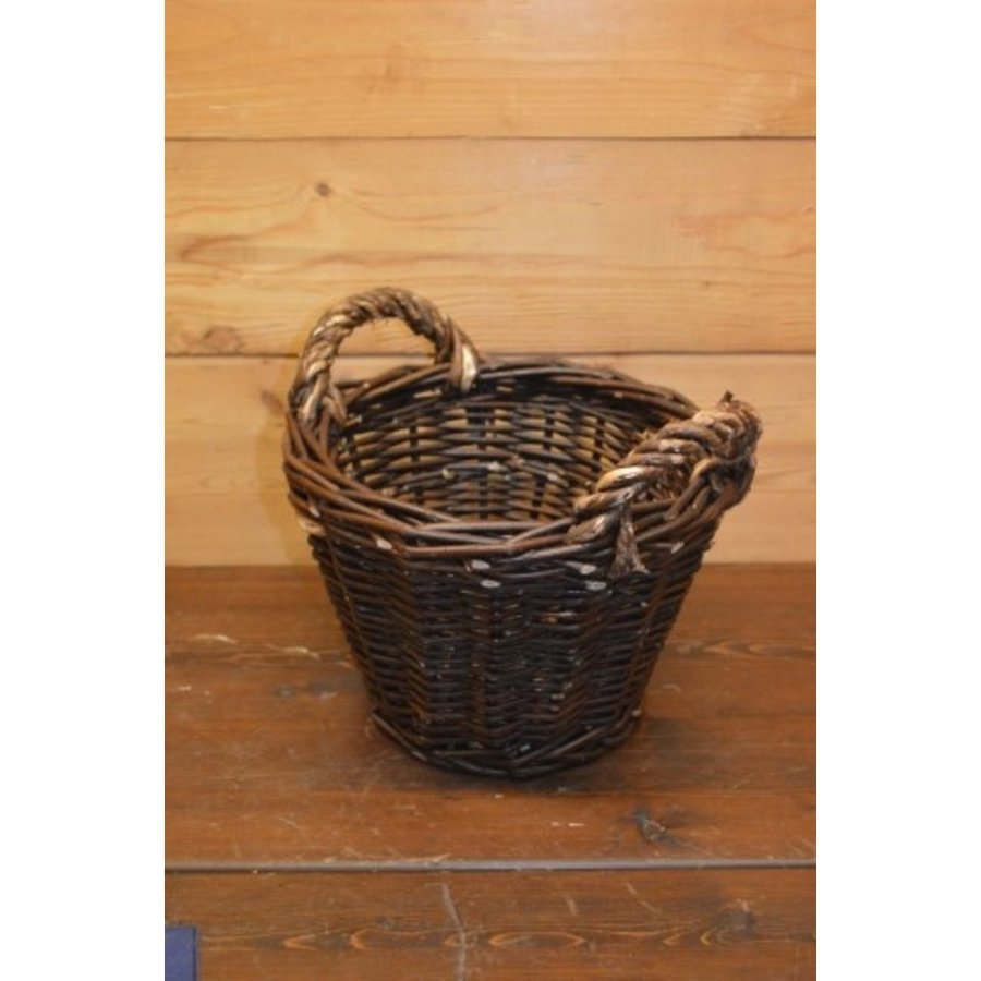 Gevlochten aardappelmandje met handvaten – Decoratie en opbergmand-2