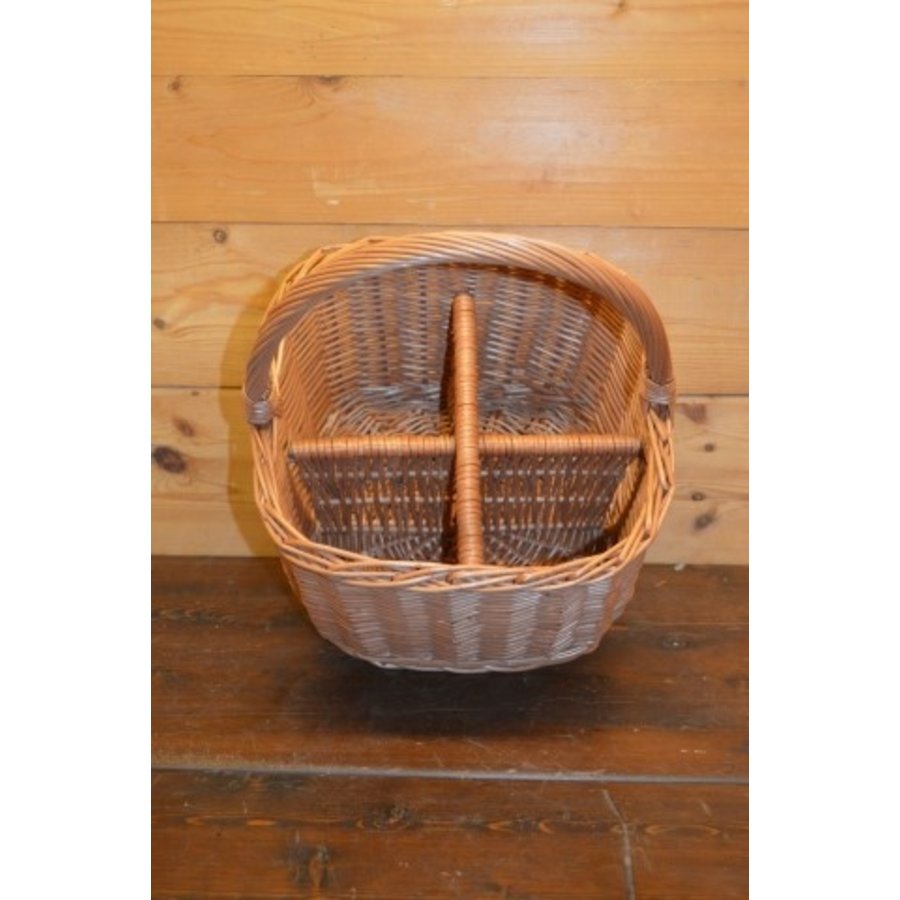 Gevlochten wilgentenen flessenmand – Voor 4 flessen en decoratie-3