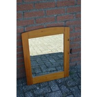 thumb-Oude facet geslepen spiegel met grenen lijst – Wanddecoratie-1