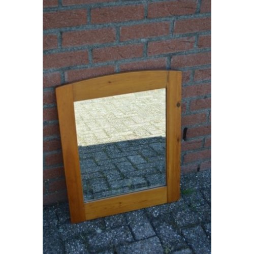 Facet geslepen spiegel met grenen lijst 