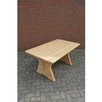 thumb-Robuuste tuintafel van blank hout-1