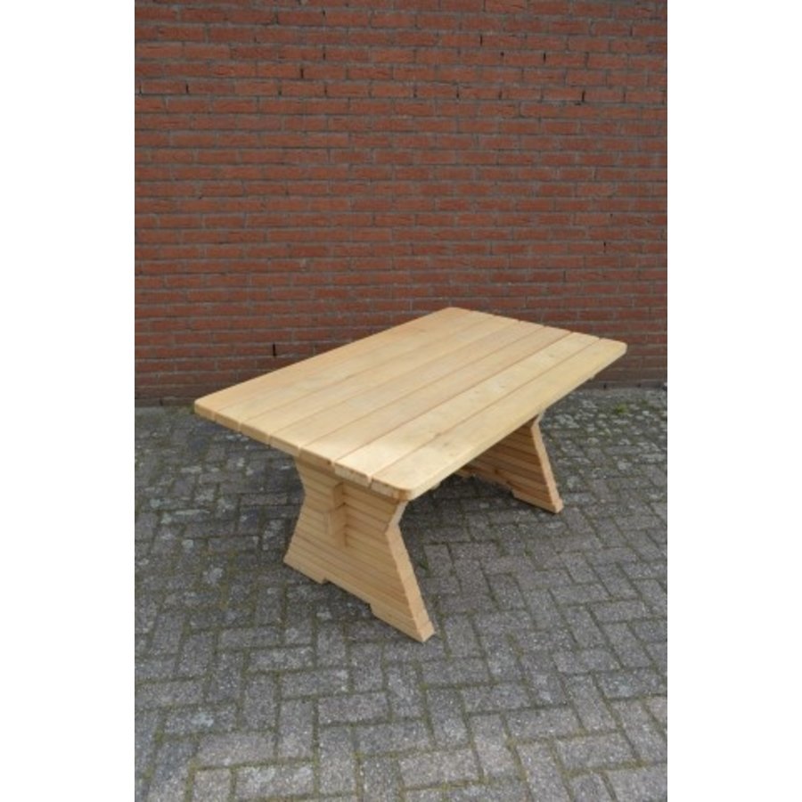 Robuuste tuintafel van blank hout-1