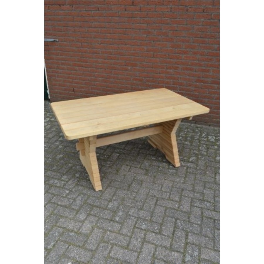 Grote houten tuintafel – Rechthoekig, robuust en onbehandeld-3