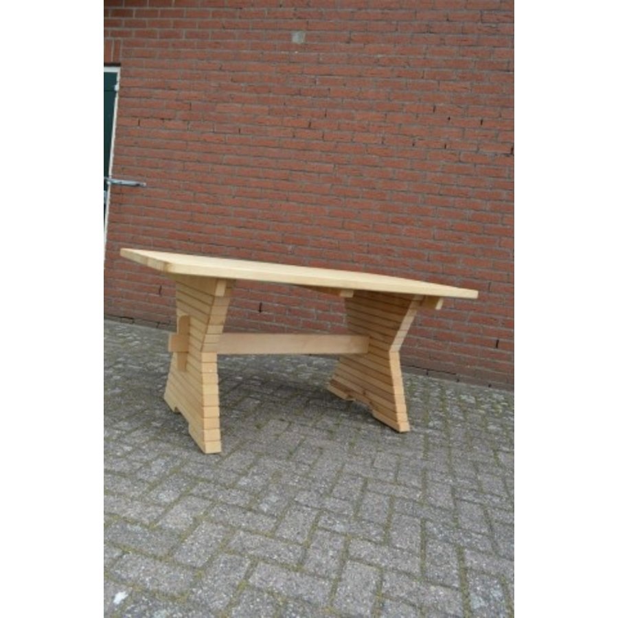 Robuuste tuintafel van blank hout-4