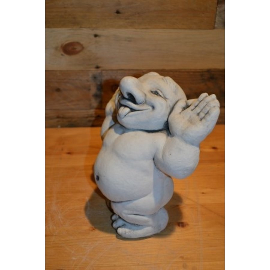 Lachende betonnen trol – Grappig tuinbeeld van beton-2