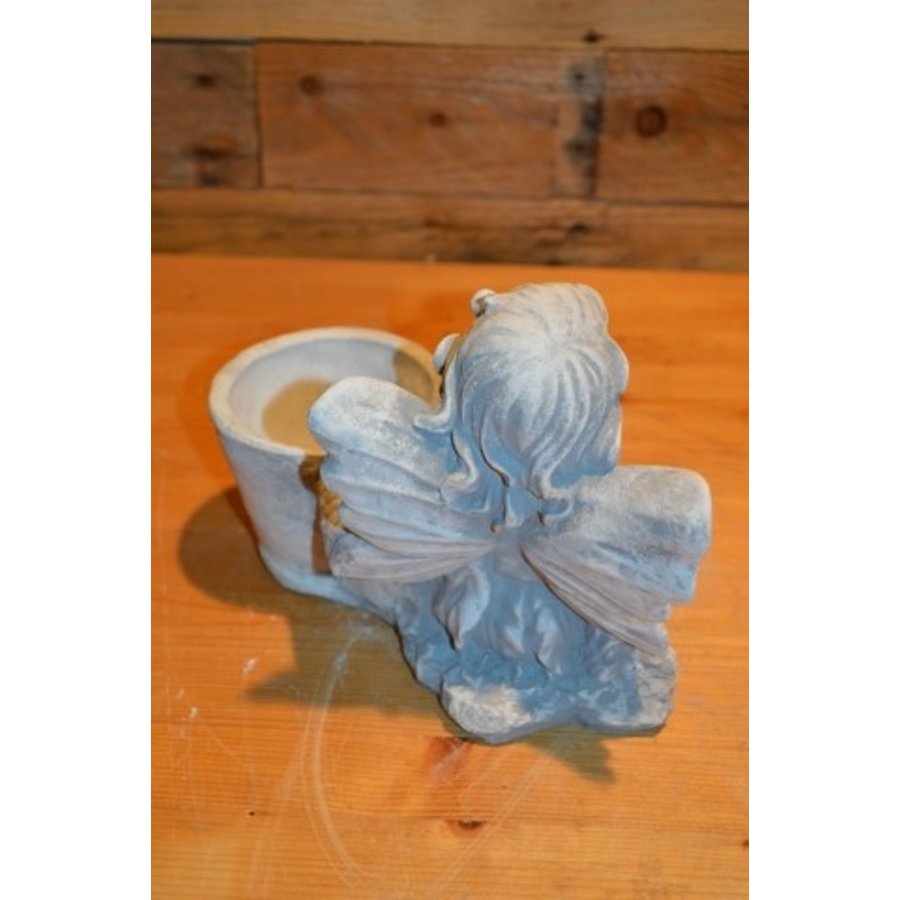 Betonnen engel met bloembakje voor binnen of buiten-3