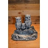 LoodsVol, Tuinbeelden Betonnen familie uil op drink- en voerbakje voor binnen en buiten