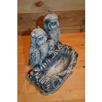 thumb-Betonnen familie uil op drink- en voerbakje voor binnen en buiten-2