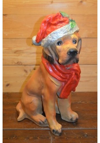 Polyester kerst Labrador met muts 