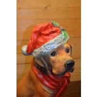 thumb-Polyester beeld van een kerst Labrador hond met muts en das voor binnen en buiten-4