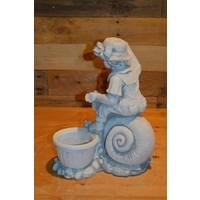 thumb-Kind op slak met bloempotje – Betonnen kinderbeeldje voor tuin of terras-3