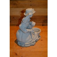 thumb-Kind op slak met bloempotje – Betonnen kinderbeeldje voor tuin of terras-4