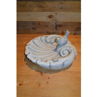 thumb-Sierlijke betonnen waterschaal met vogeltje – decoratieve drinkschaal en vogelbad voor de tuin-1