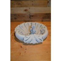 thumb-Sierlijke betonnen waterschaal met vogeltje – decoratieve drinkschaal en vogelbad voor de tuin-3