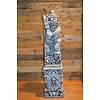 LoodsVol, Tuinbeelden Balinese tempelwachter wapen rechts + pilaar