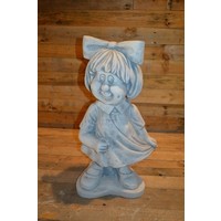 thumb-Betonnen beeld Meisje met strik – Sfeervol en speels voor tuin en huis-1