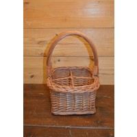 thumb-Handgevlochten flessenmandje voor 4 flessen van gebleekte wilgentenen-2