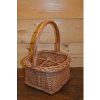 thumb-Handgevlochten flessenmandje voor 4 flessen van gebleekte wilgentenen-1