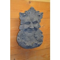 thumb-Eikenblad met waterbakje van beton – Sierlijk vogelbad voor muur of schutting-2