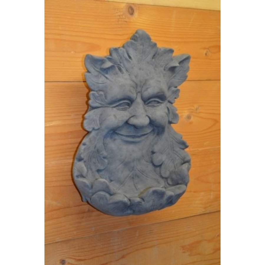 Eikenblad met waterbakje van beton – Sierlijk vogelbad voor muur of schutting-2