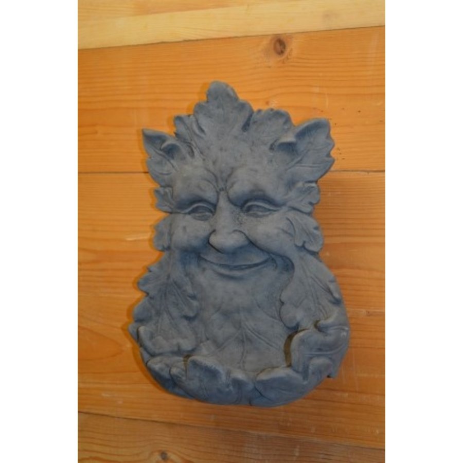 Eikenblad met waterbakje van beton – Sierlijk vogelbad voor muur of schutting-3