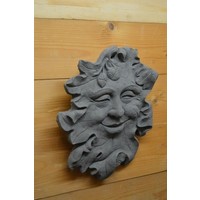 thumb-Eikenblad met gezicht van beton – Vadertje Natuur muurornament voor tuin of schutting-3