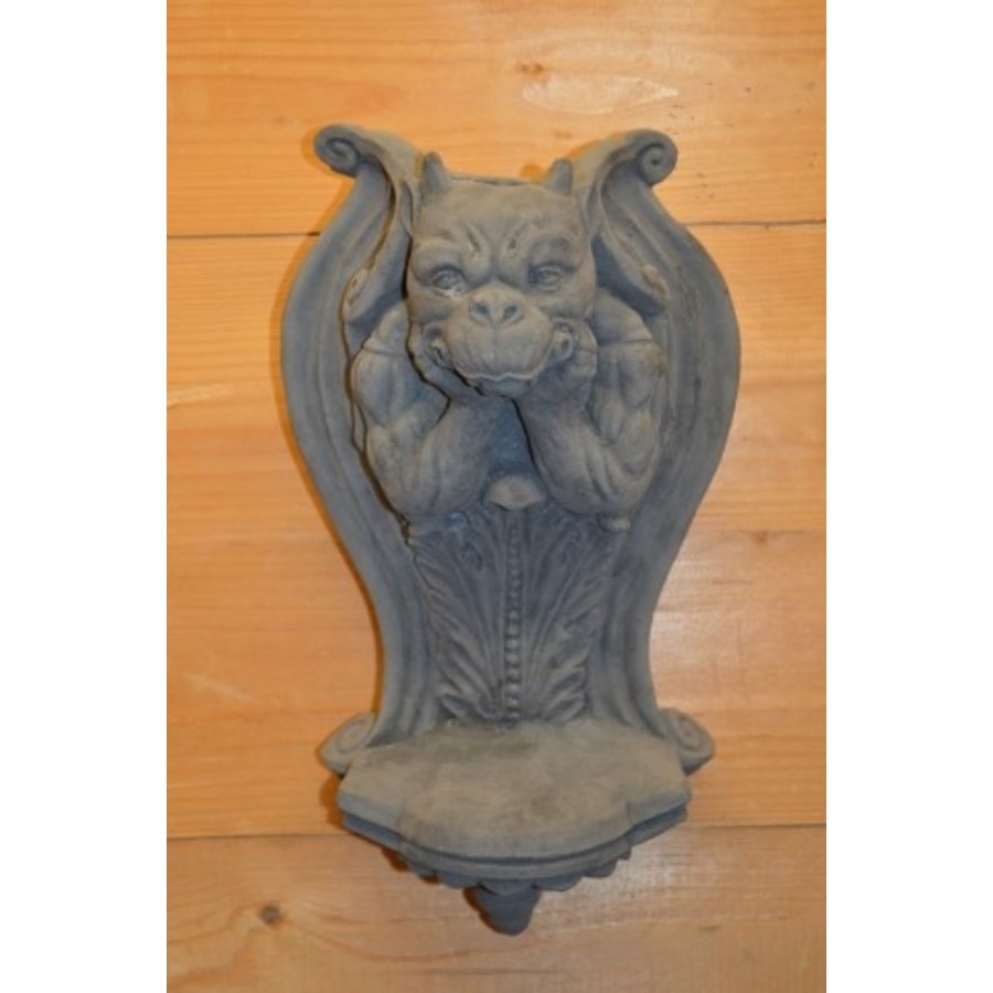 Gotische waterspuwer van beton – Gargouille muuraltaartje met waxinelichtjes-2