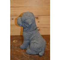 thumb-Betonnen beeld van een zittend Maltezer hondje voor binnen of buiten-5