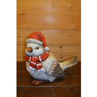 thumb-Winterse mus met muts en das van keramiek als vrolijke decoratie-1