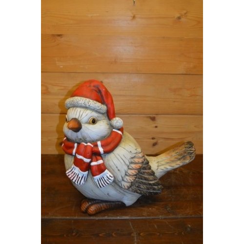 Winterse mus met muts en das 