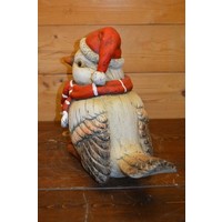 thumb-Winterse mus met muts en das van keramiek als vrolijke decoratie-2