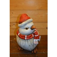 thumb-Winterse mus met muts en das van keramiek als vrolijke decoratie-4