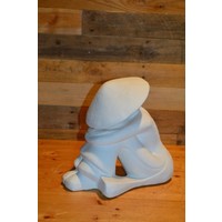 thumb-Betonnen beeld van een rustende rijstplukster voor tuin of terras-2