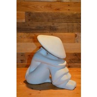 thumb-Betonnen beeld van een rustende rijstplukster voor tuin of terras-1