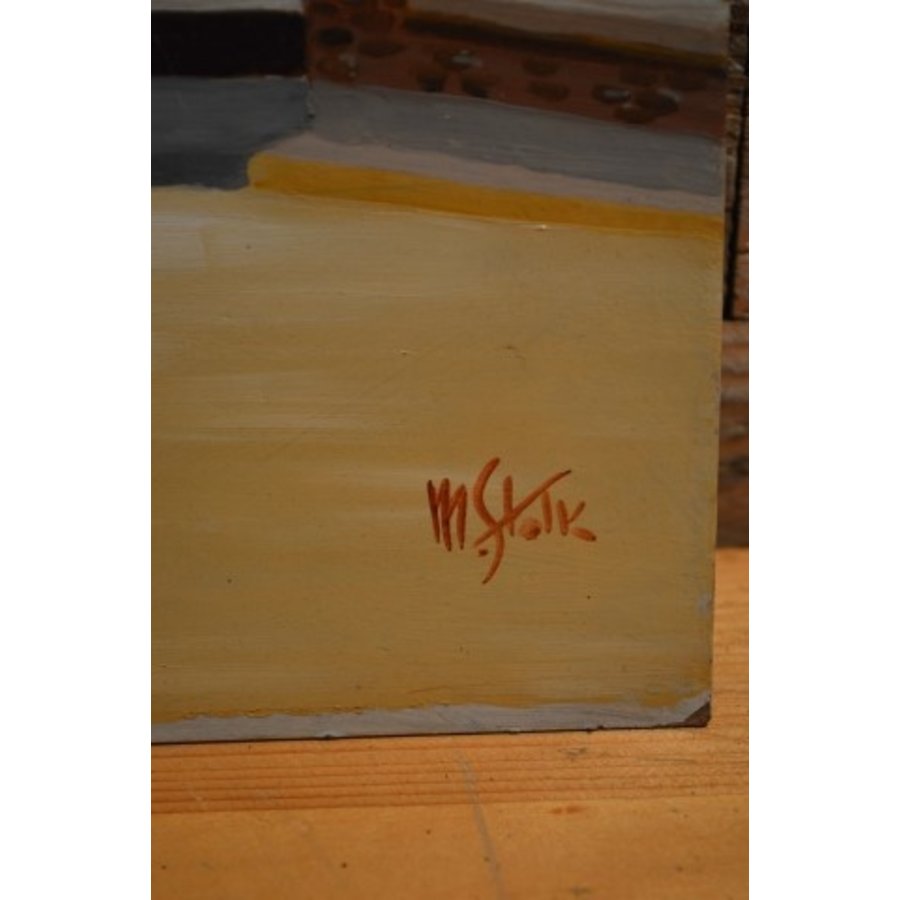 Schilderij De Muziekschool van kunstschilder M. Stolk-2