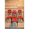 LoodsVol, Tweedehands 4 stoelen oud eiken met rode stof