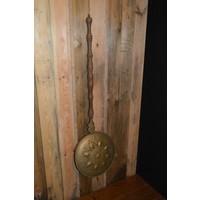 thumb-Vintage koperen bedstoof met eiken steel-1