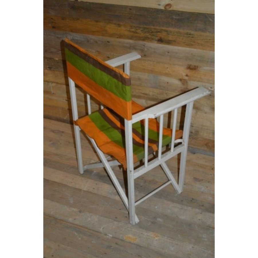 Brocante houten stoel inklapbaar camping stoel-4
