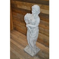 thumb-Betonnen tuinbeeld van een Griekse of Romeinse vrouw met bloemen-4